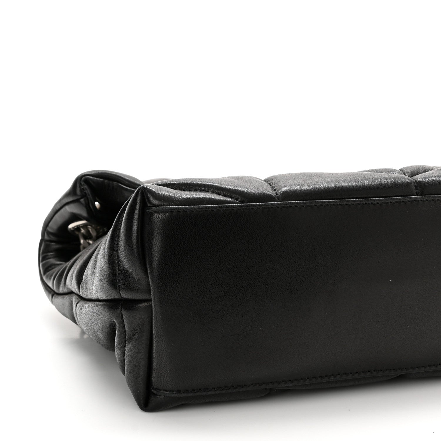 Saint Laurent Lambskin Quilted Small Loulou Puffer Monogram Chain Satchel Black 10 of 11