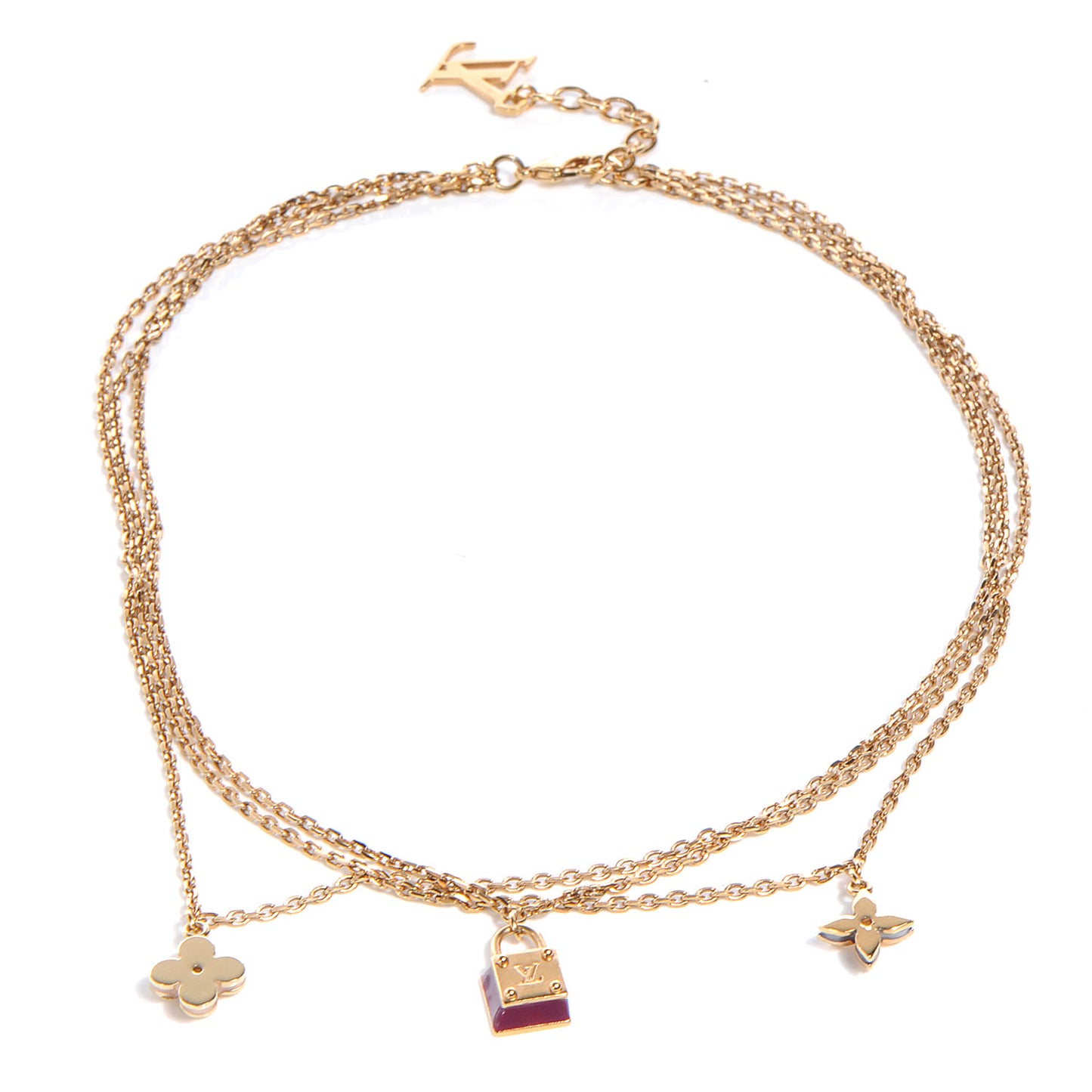 Sweet Charms Tiered Necklace Gold