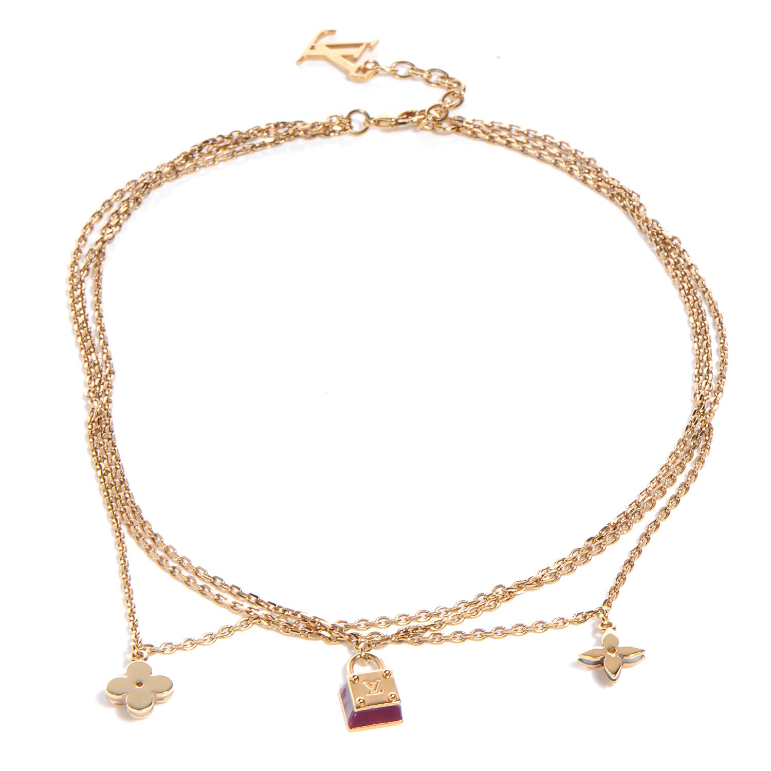 Louis Vuitton Sweet Charms Tiered Necklace Gold 3 of 7