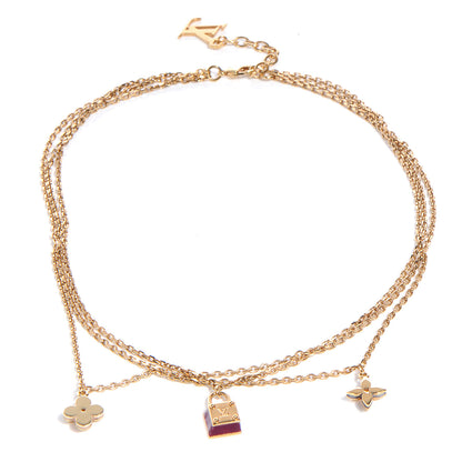 Louis Vuitton Sweet Charms Tiered Necklace Gold 3 of 7