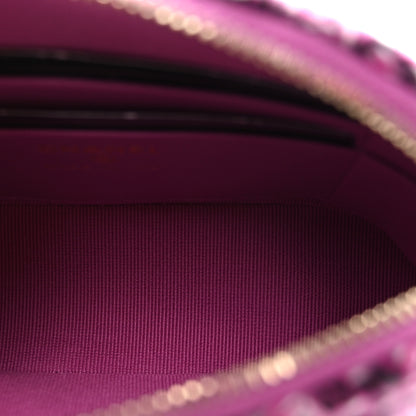 Chanel Tweed Quilted Mini Clutch With Chain Purple 5 of 11