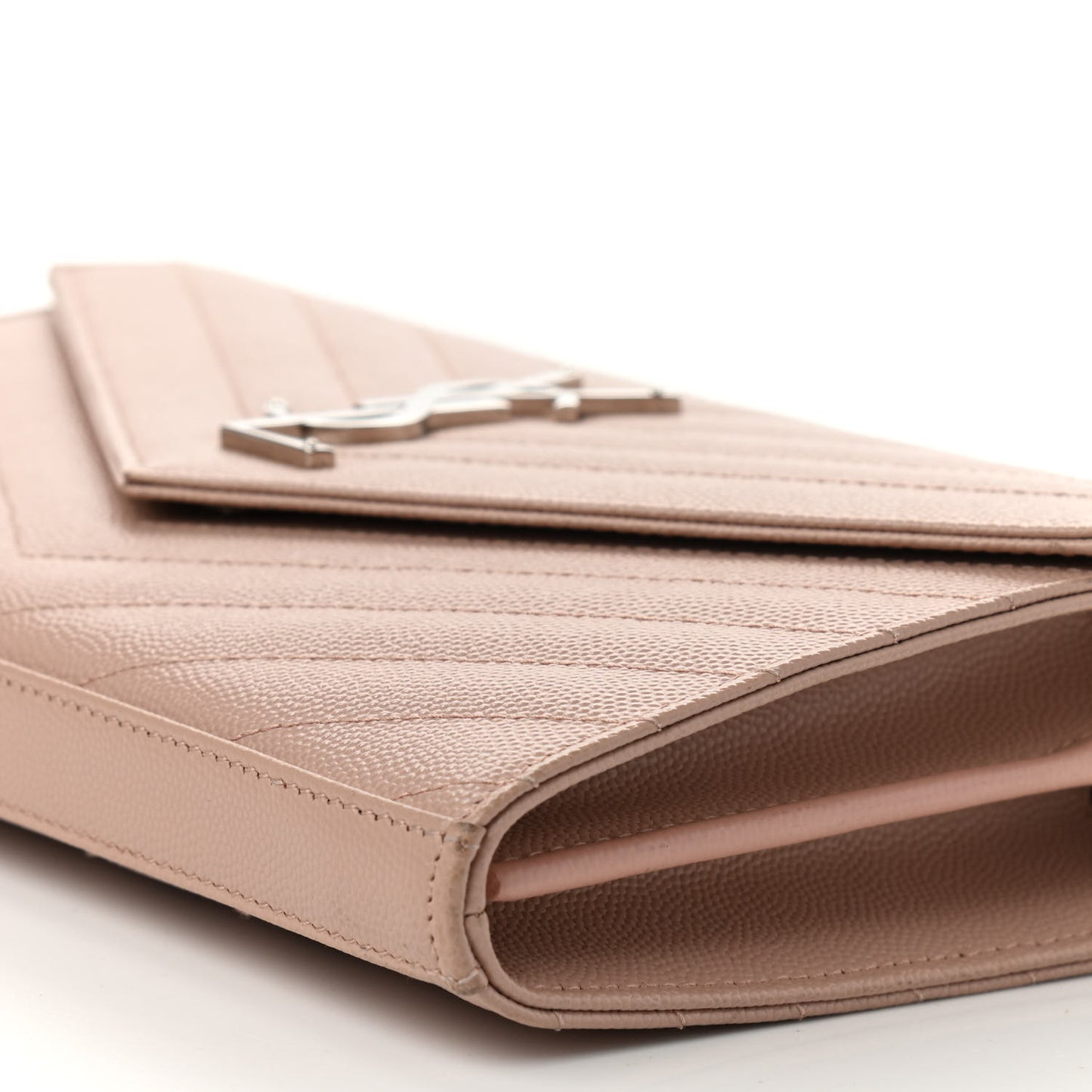Grain De Poudre Matelasse Chevron Cassandre Chain Wallet Pale Pink