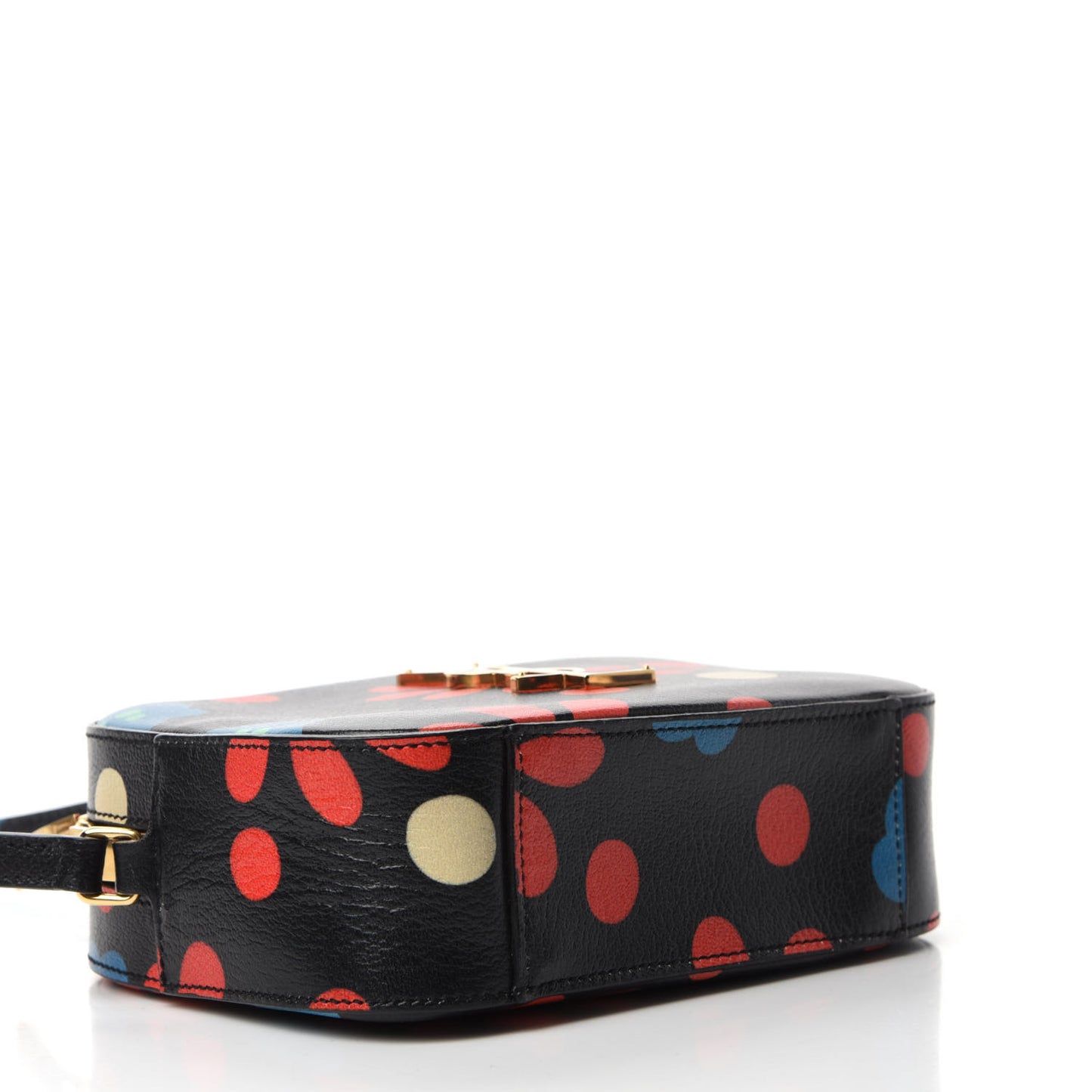 Calfskin Floral Print Small Classic Monogram Camera Bag Black