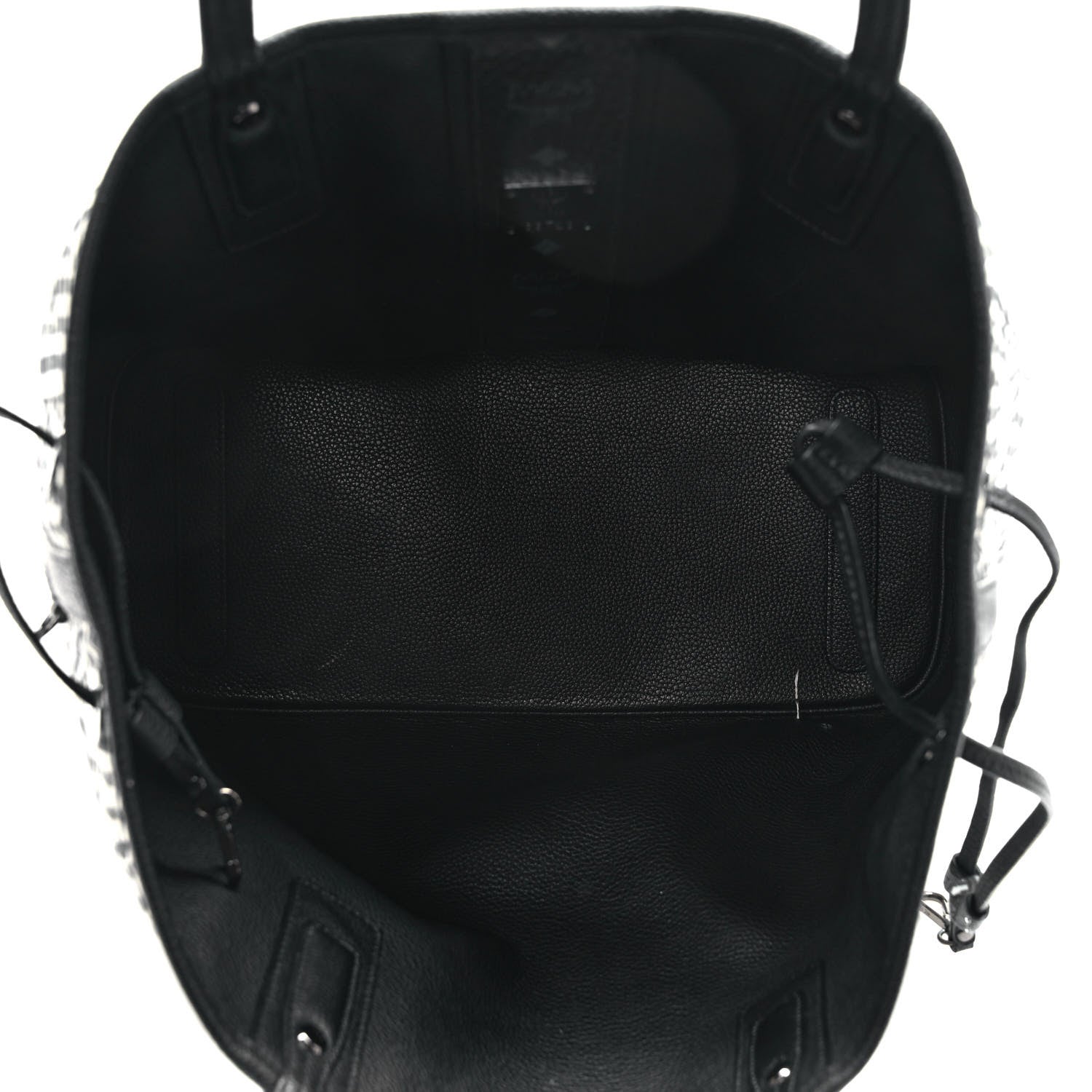 MCM Grained Calfskin Visetos Medium Liz Reversible Shopper Tote Black 9 of 19