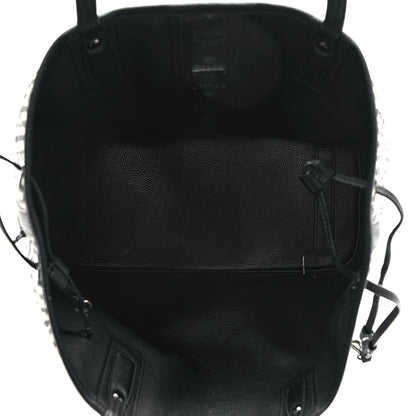 MCM Grained Calfskin Visetos Medium Liz Reversible Shopper Tote Black 9 of 19