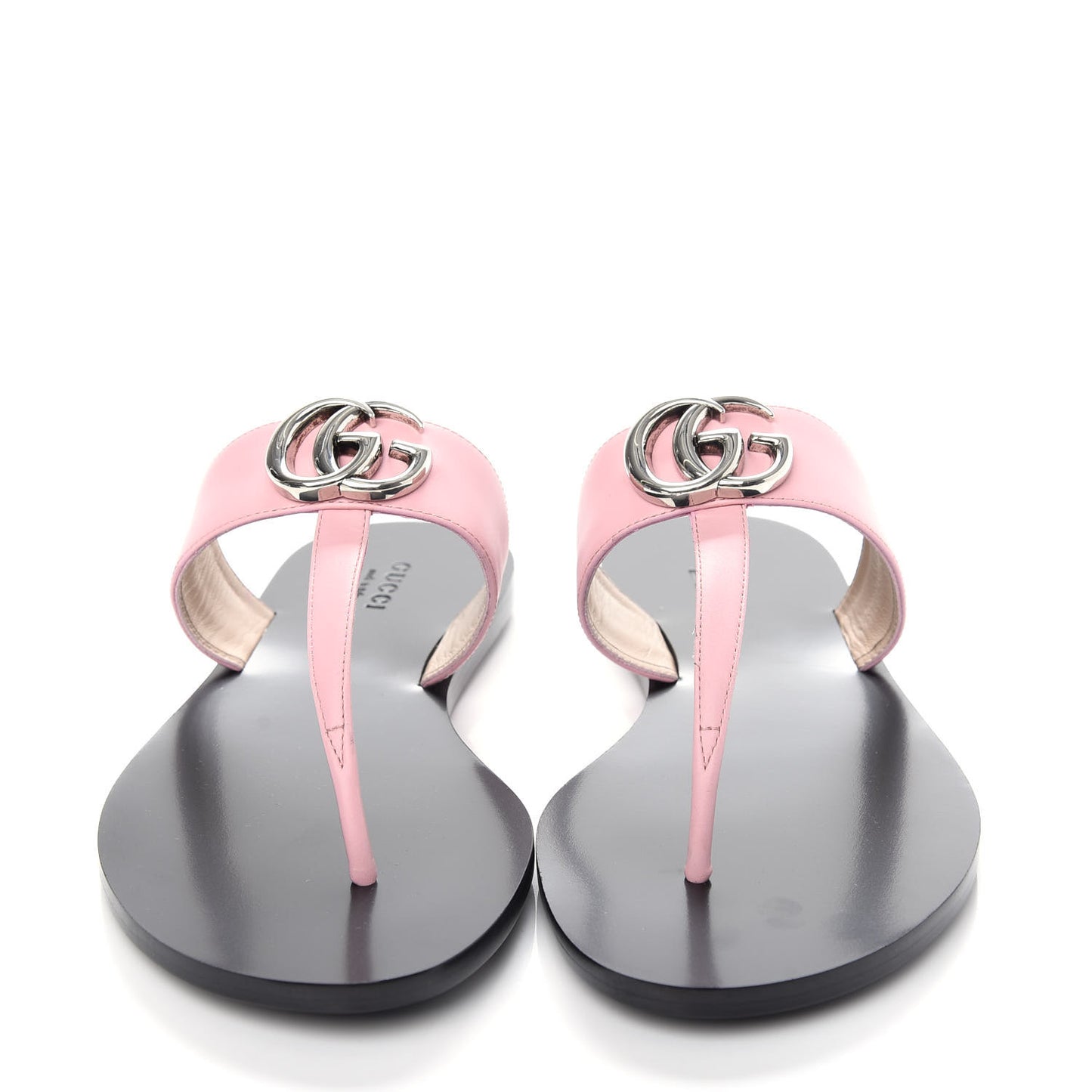 Calfskin GG Marmont Thong Sandals 37 Wild Rose