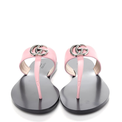 Gucci Calfskin GG Marmont Thong Sandals 37 Wild Rose 2 of 10