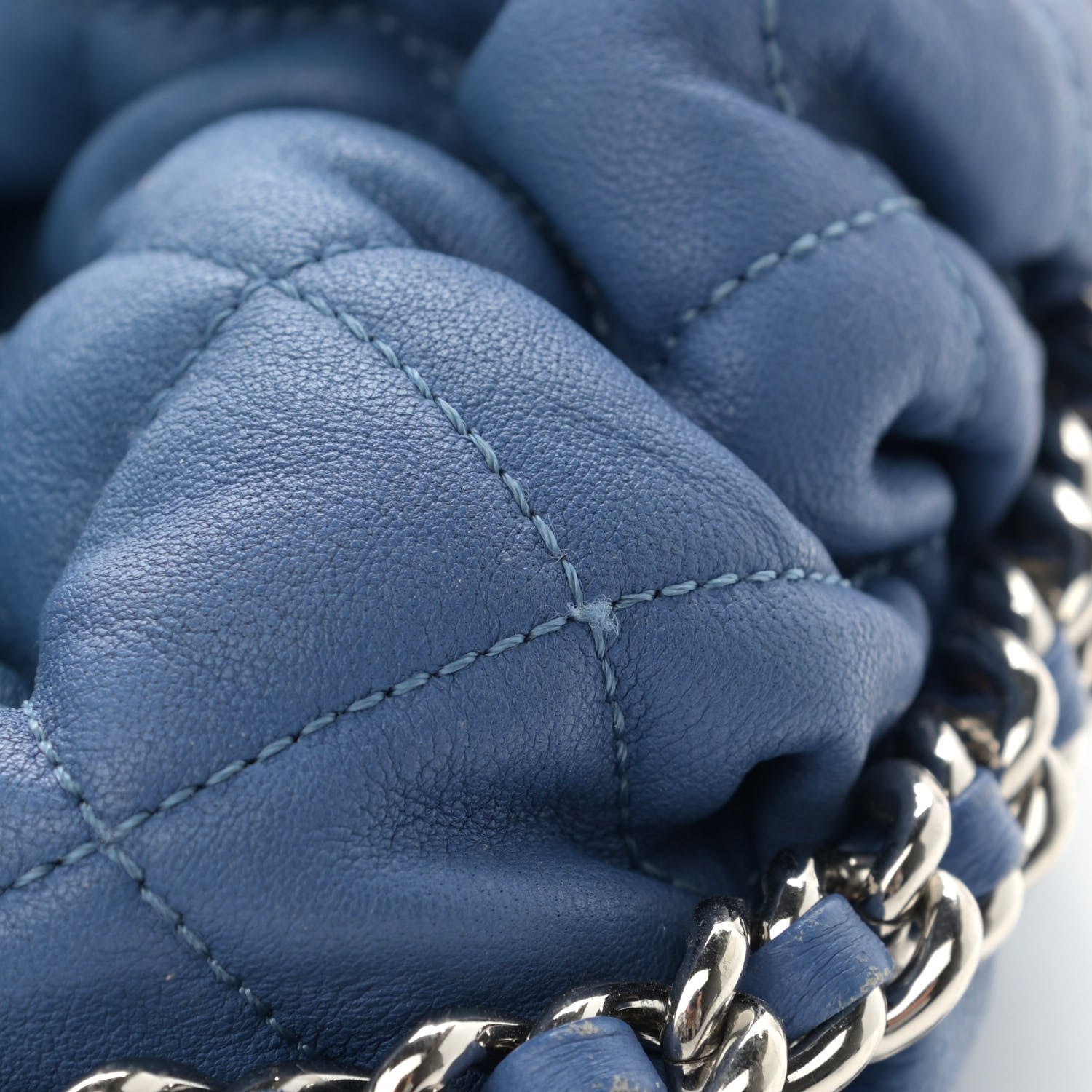 Chanel Washed Lambskin Quilted Mini Chain Around Flap Blue 13 of 15