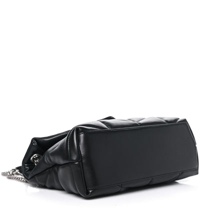 Saint Laurent Lambskin Quilted Small Loulou Puffer Monogram Chain Satchel Black 4 of 11
