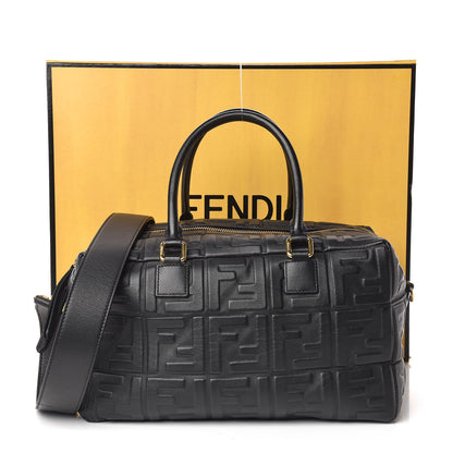 Fendi Nappa FF 1974 Embossed Small Boston Black 11 of 11
