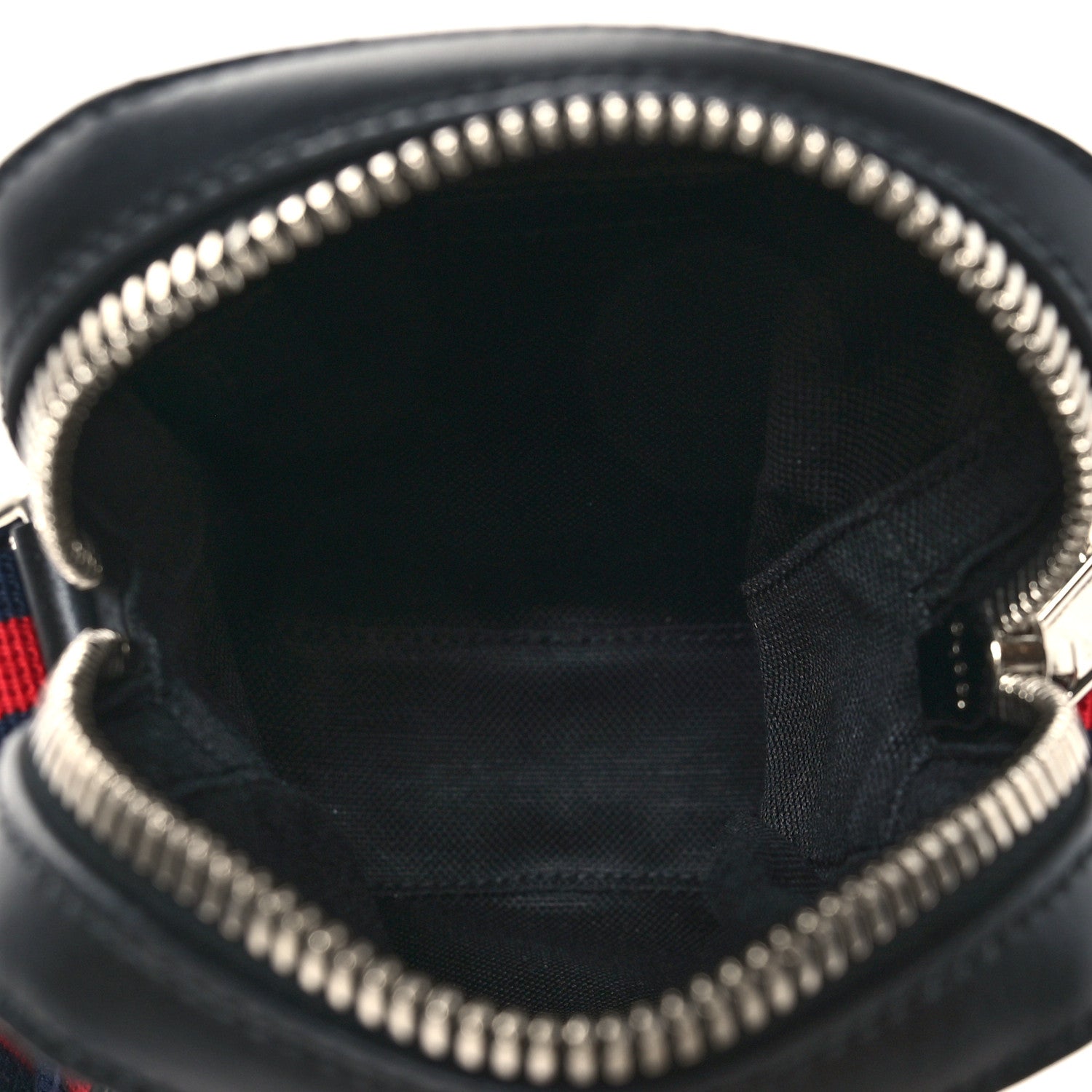 Gucci GG Supreme Monogram Appia Calfskin Web Small Camera Messenger Bag Black Grey 5 of 10