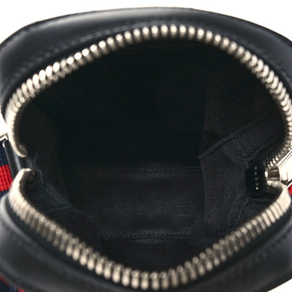 Gucci GG Supreme Monogram Appia Calfskin Web Small Camera Messenger Bag Black Grey 5 of 10