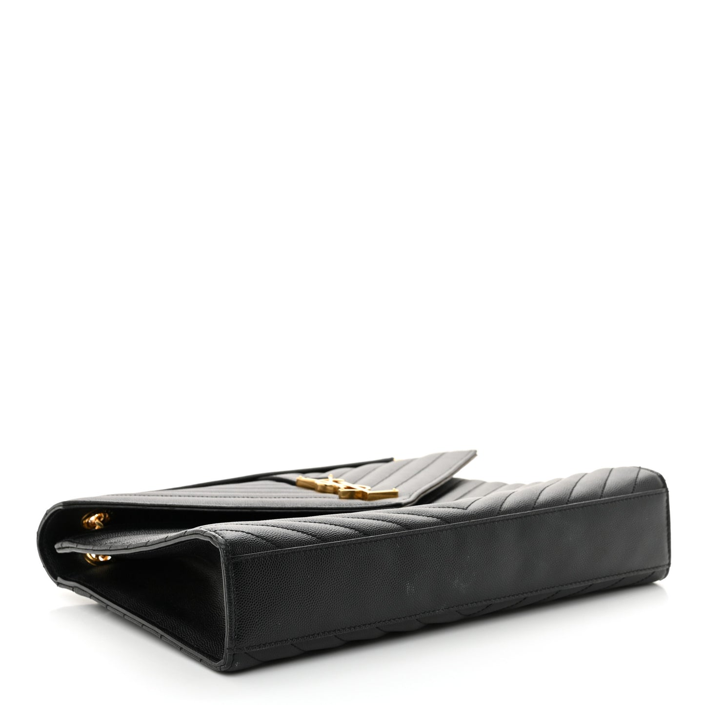 Grain De Poudre Matelasse Chevron Large Monogram Satchel Black