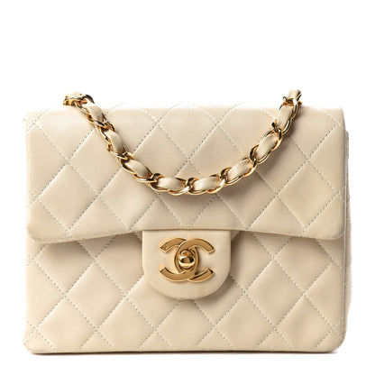 Chanel Lambskin Quilted Mini Square Flap Beige 1 of 15