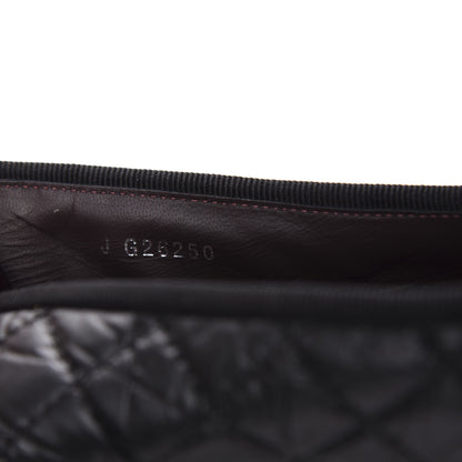 Chanel Aged Calfskin Quilted CC Cap Toe Ballerina Flats 39 Black 10 of 11