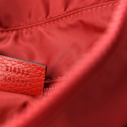 Gucci Nylon Monogram Dollar Calfskin Medium Vertical Tote Vibrant Red 9 of 10