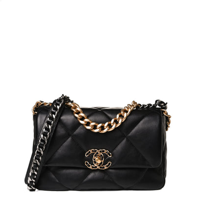 Chanel Lambskin Quilted Medium Chanel 19 Flap Black 1 of 14