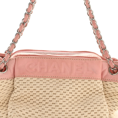 Chanel Canvas Woven Lambskin Lax Accordion Hobo Pink 8 of 13