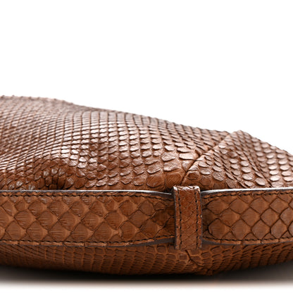 Saint Laurent Snakeskin Buffalo Horn Mombasa Hobo Brown 10 of 13