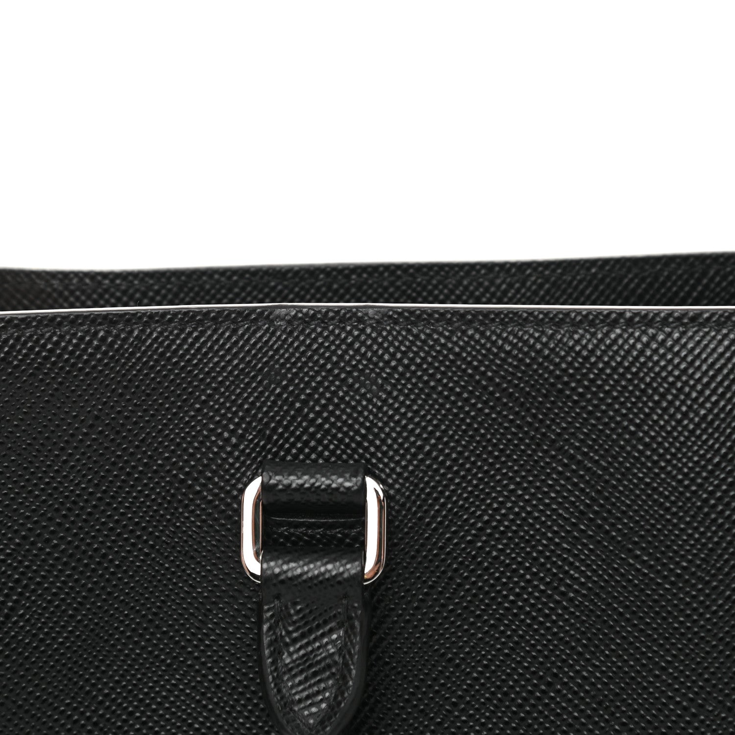 Prada Saffiano Cuir Triangle Logo Embossed Vertical Tote Black 12 of 12