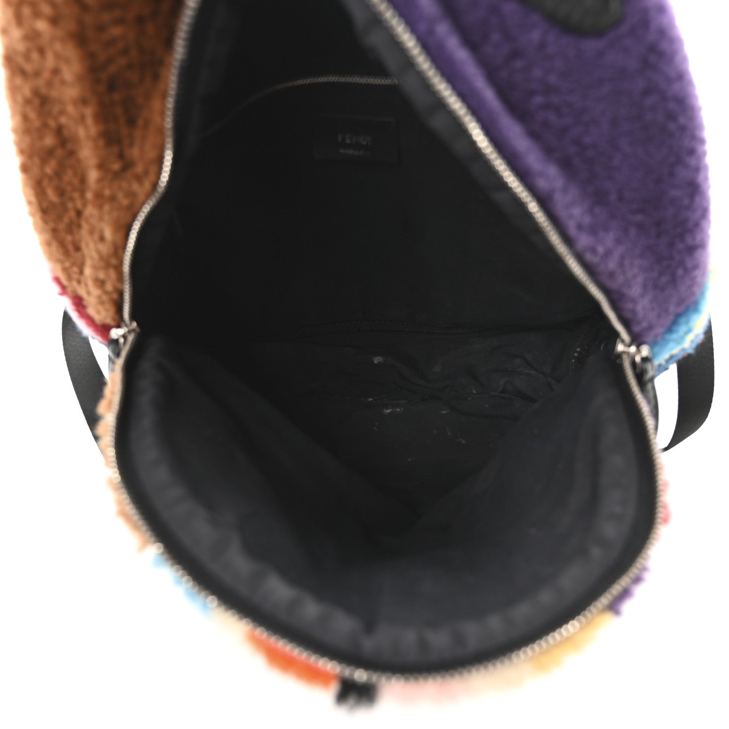 Fendi Shearling Geometric Monster Backpack Multicolor 5 of 10