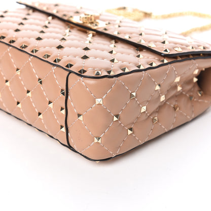 Valentino Garavani Nappa Large Rockstud Spike Shoulder Bag Camel Rose 6 of 9