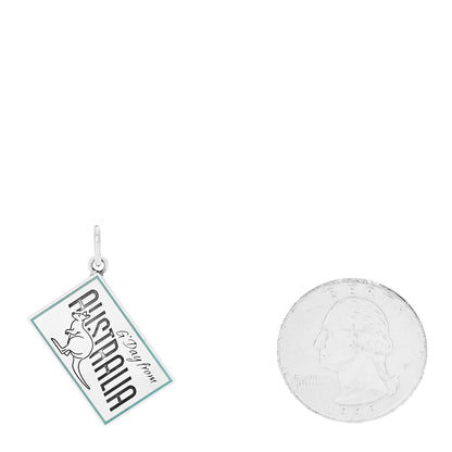 Tiffany Sterling Silver Enamel Australia Postcard Charm Blue 2 of 5