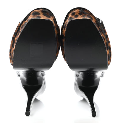Saint Laurent Pony Hair Leopard Print Tribute 105 Platform Sandals 37.5 Naturale 5 of 7