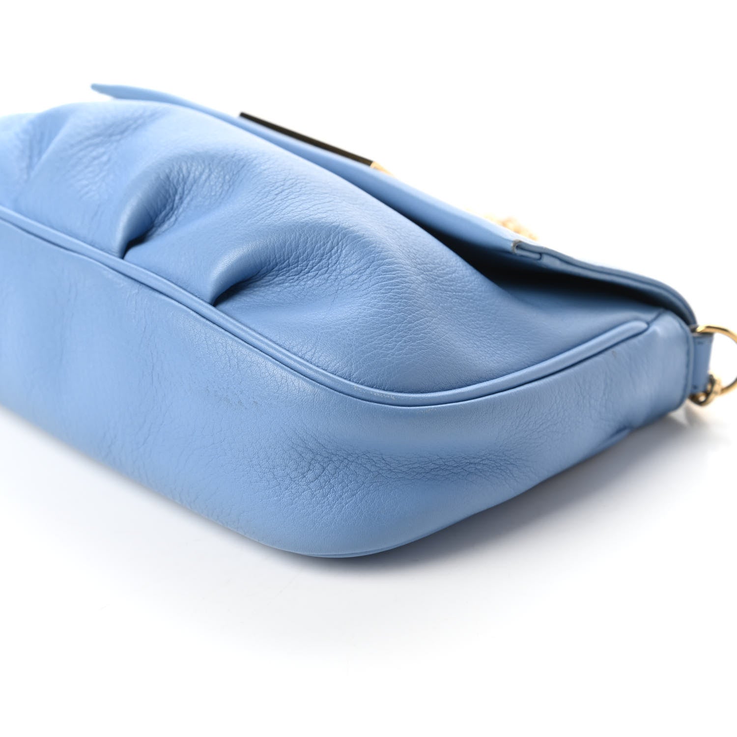 Fendi Vitello Flamingo Enamel Fendista Pouchette Crossbody Blue 7 of 11