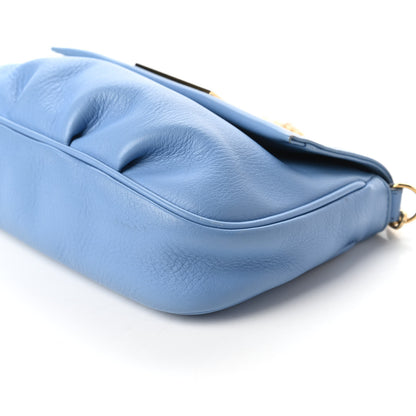 Fendi Vitello Flamingo Enamel Fendista Pouchette Crossbody Blue 7 of 11