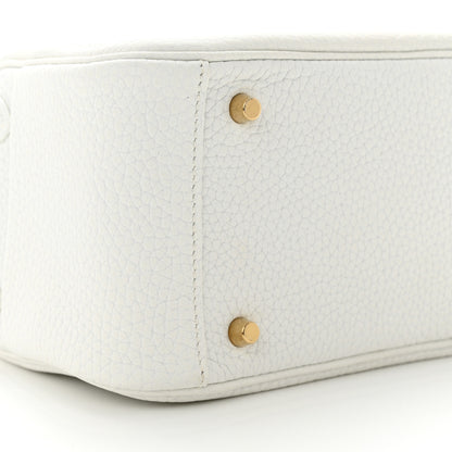 Hermes Taurillon Clemence Mini Lindy 20 New White 9 of 11