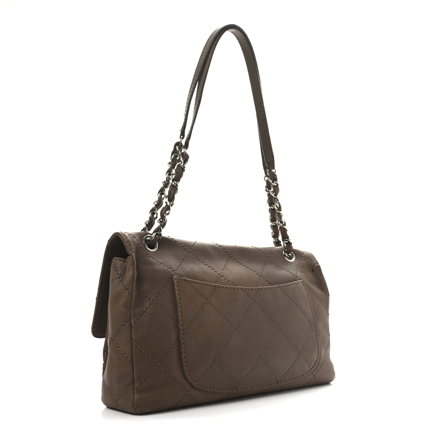 Lambskin Stitched Orient Express Flap Brown