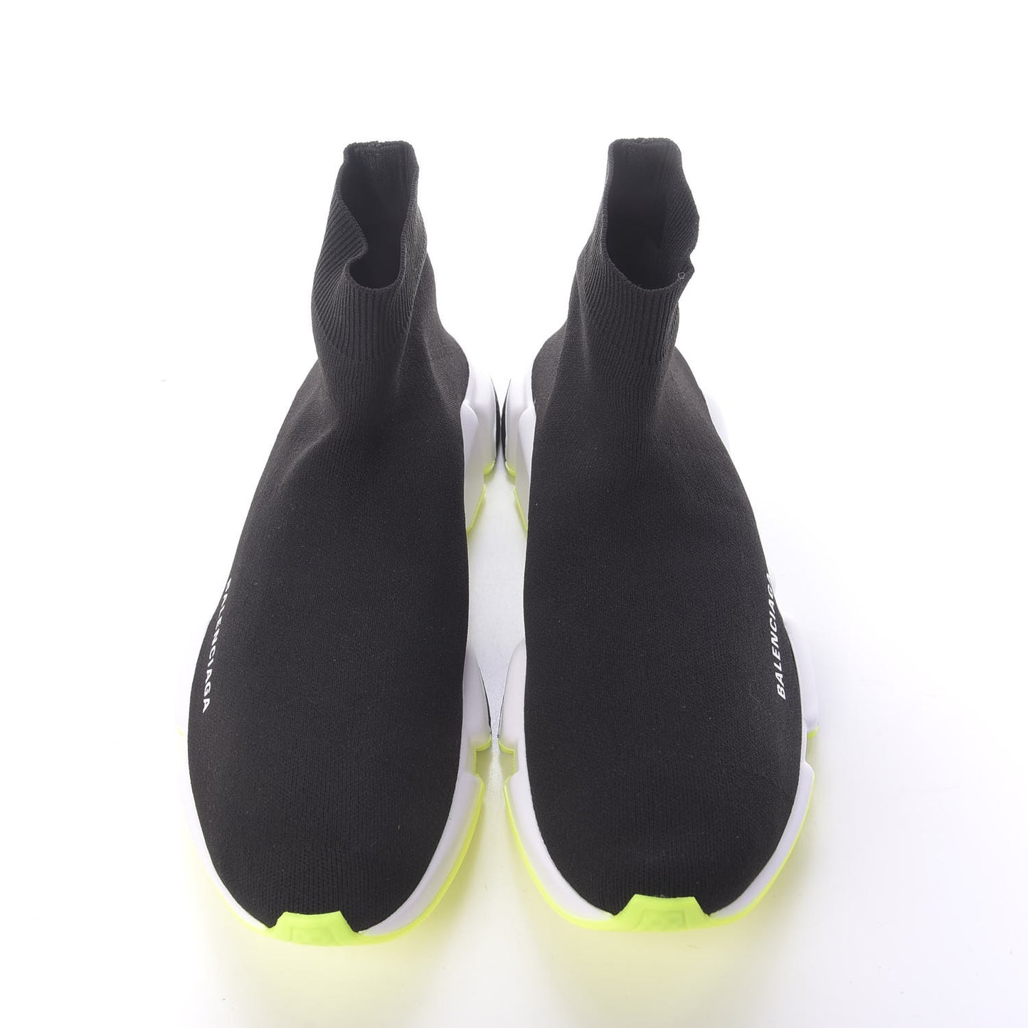 Neoprene Knit Womens Speed Sneakers 41 Black White Yellow Fluo