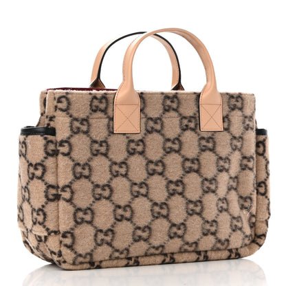 Gucci Covered Wool GG Monogram Childrens Tote Beige Ebony 3 of 10