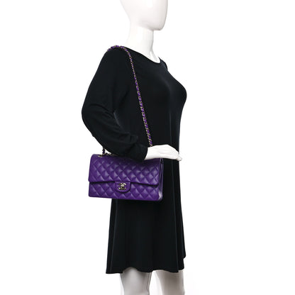 Chanel Caviar Quilted Medium Double Flap Purple 2 of 11
