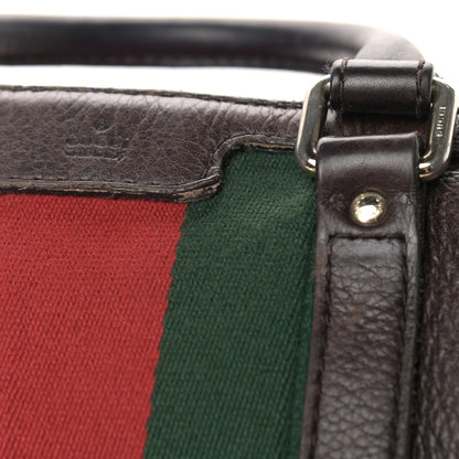 Gucci Calfskin Vintage Web Medium Boston Dark Brown 13 of 21