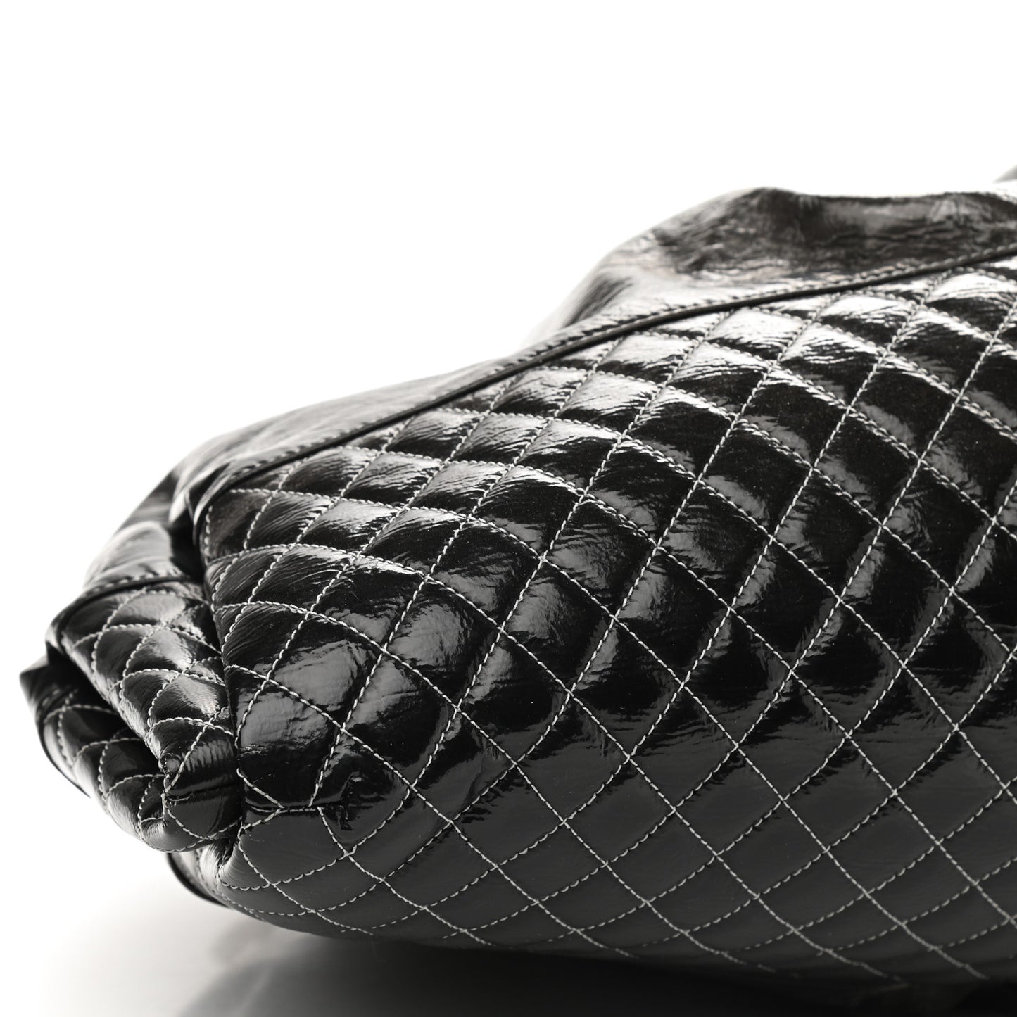 Vinyl Quilted Melrose Degrade Tote Black