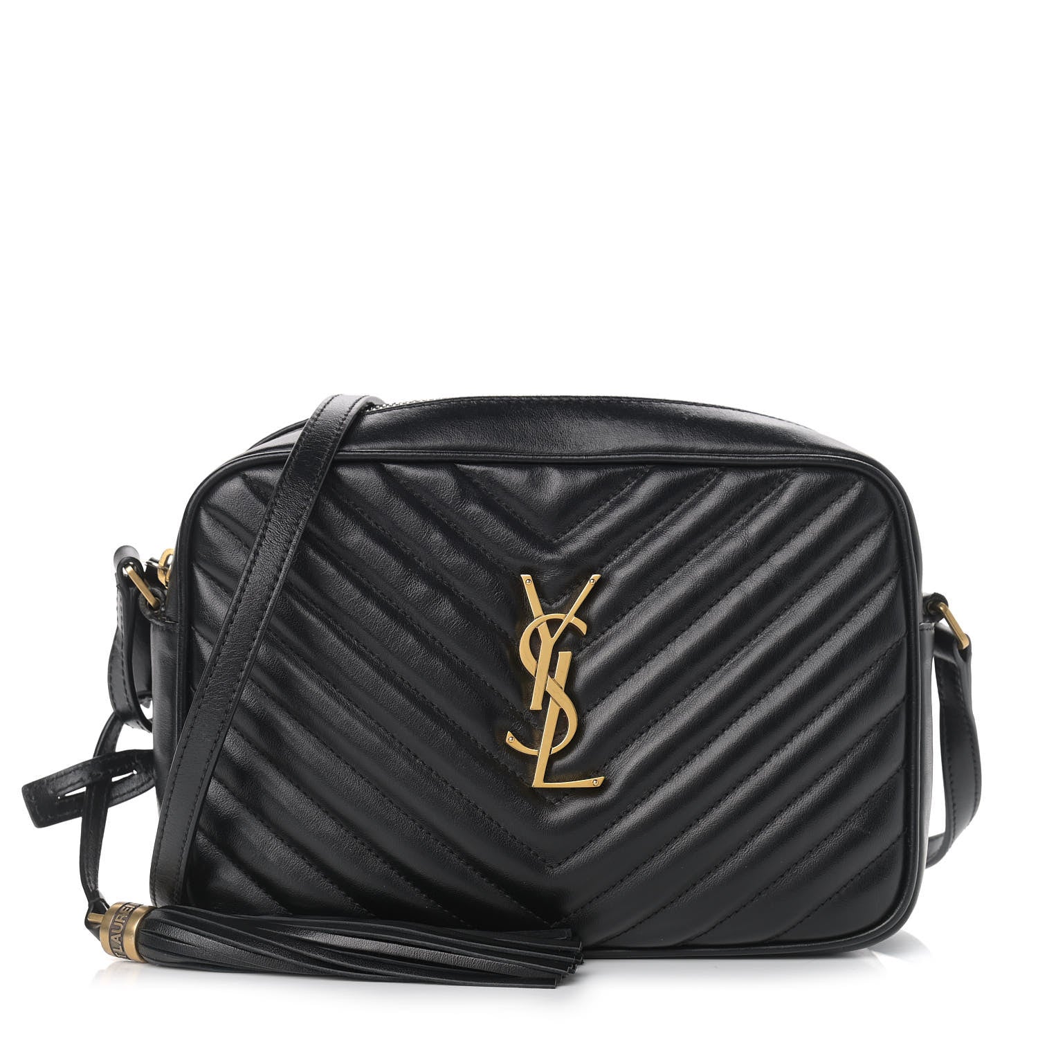 Saint Laurent Calfskin Matelasse Monogram Lou Camera Bag Black 1 of 9