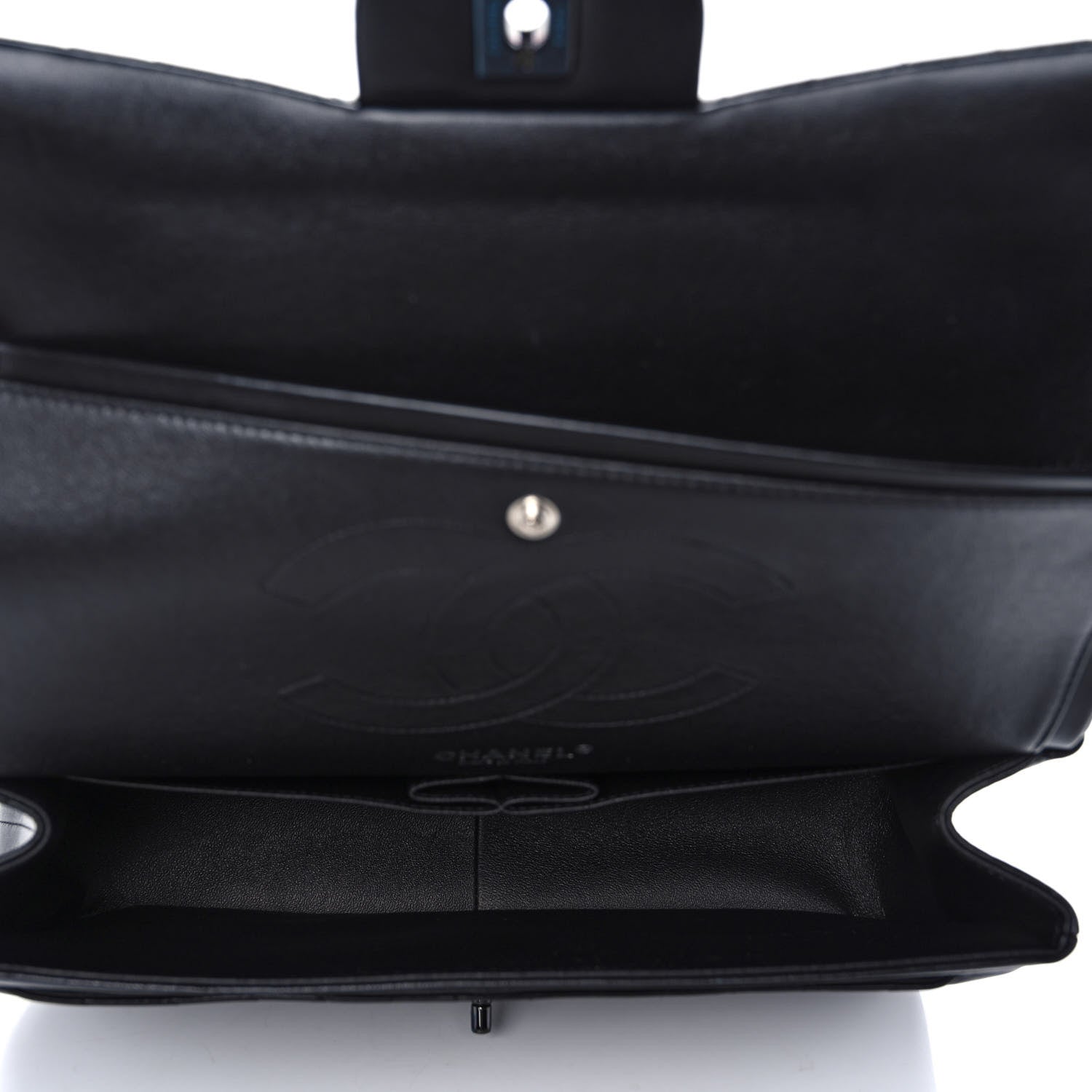 Chanel Lambskin Chevron Quilted Jumbo Double Flap So Black 5 of 11