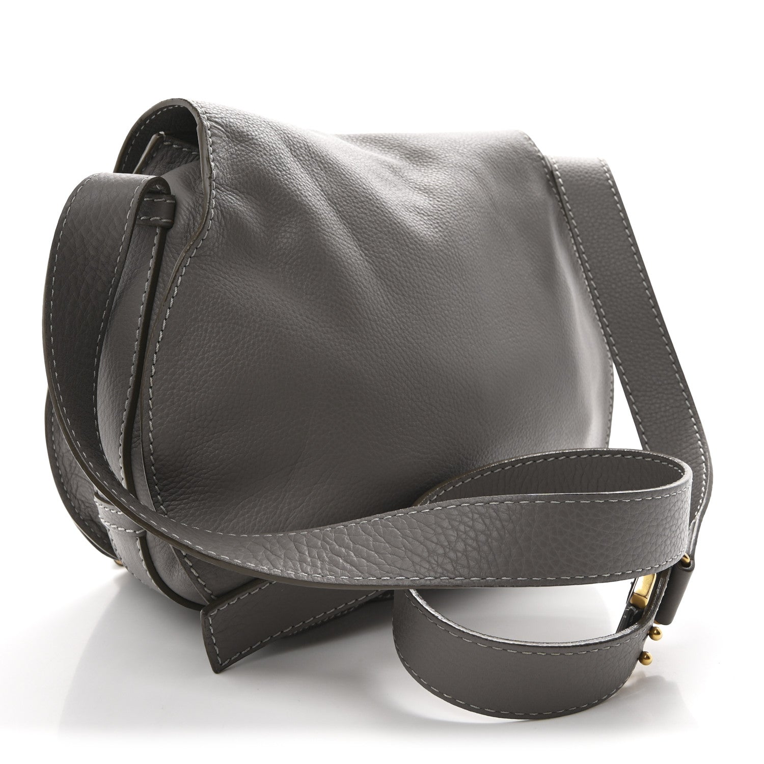 Chloe Calfskin Medium Marcie Round Crossbody Bag Cashmere Grey 3 of 12