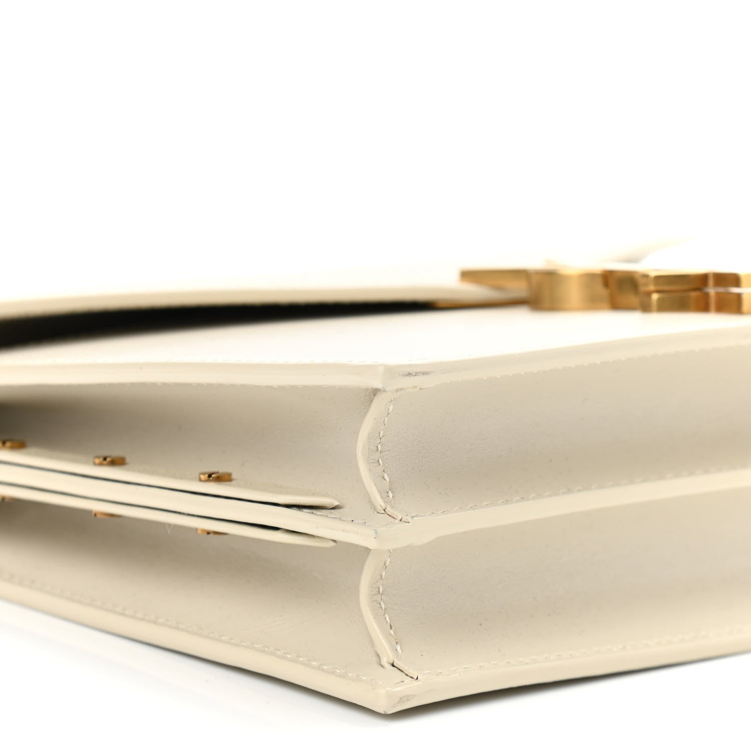 Saint Laurent Calfskin Monogram Cassandra Clasp Bag Porcellana 10 of 14