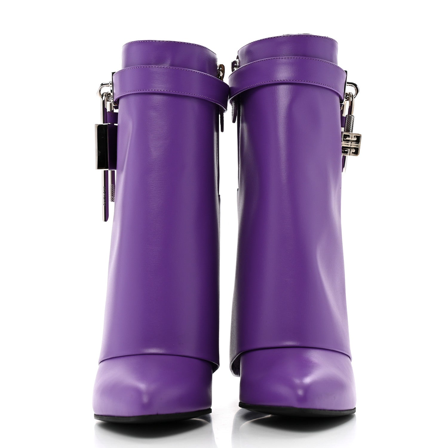 Givenchy Calfskin Shark Lock Ankle Boots 38 Ultraviolet 3 of 13