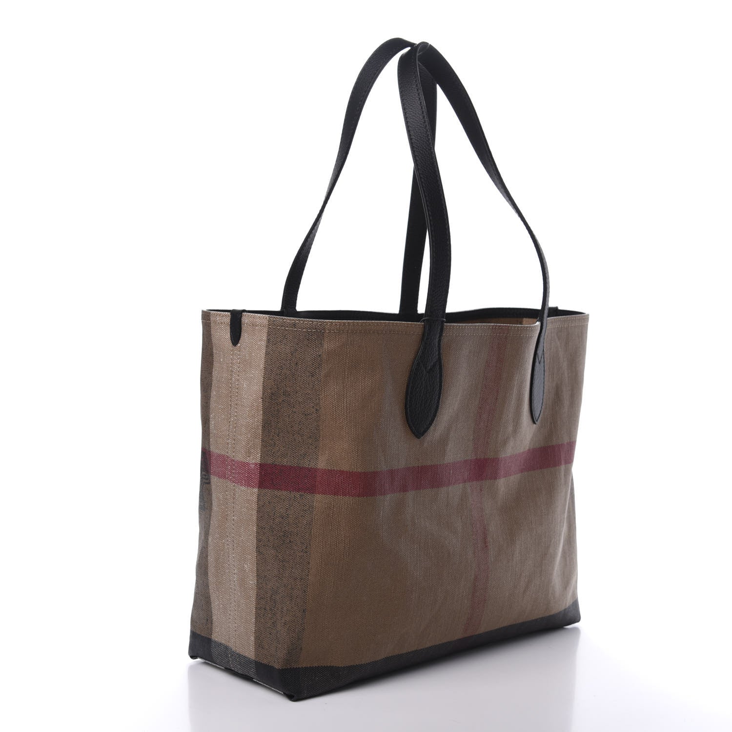 Burberry Coated Canvas Mega Check Medium Doodle Tote Black 3 of 11