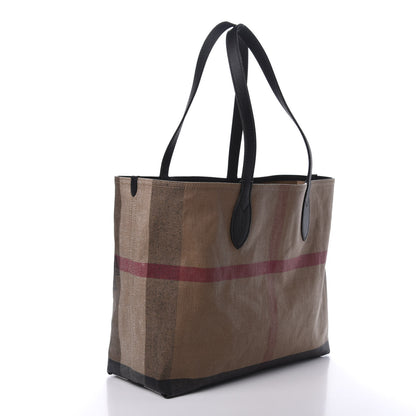Burberry Coated Canvas Mega Check Medium Doodle Tote Black 3 of 11