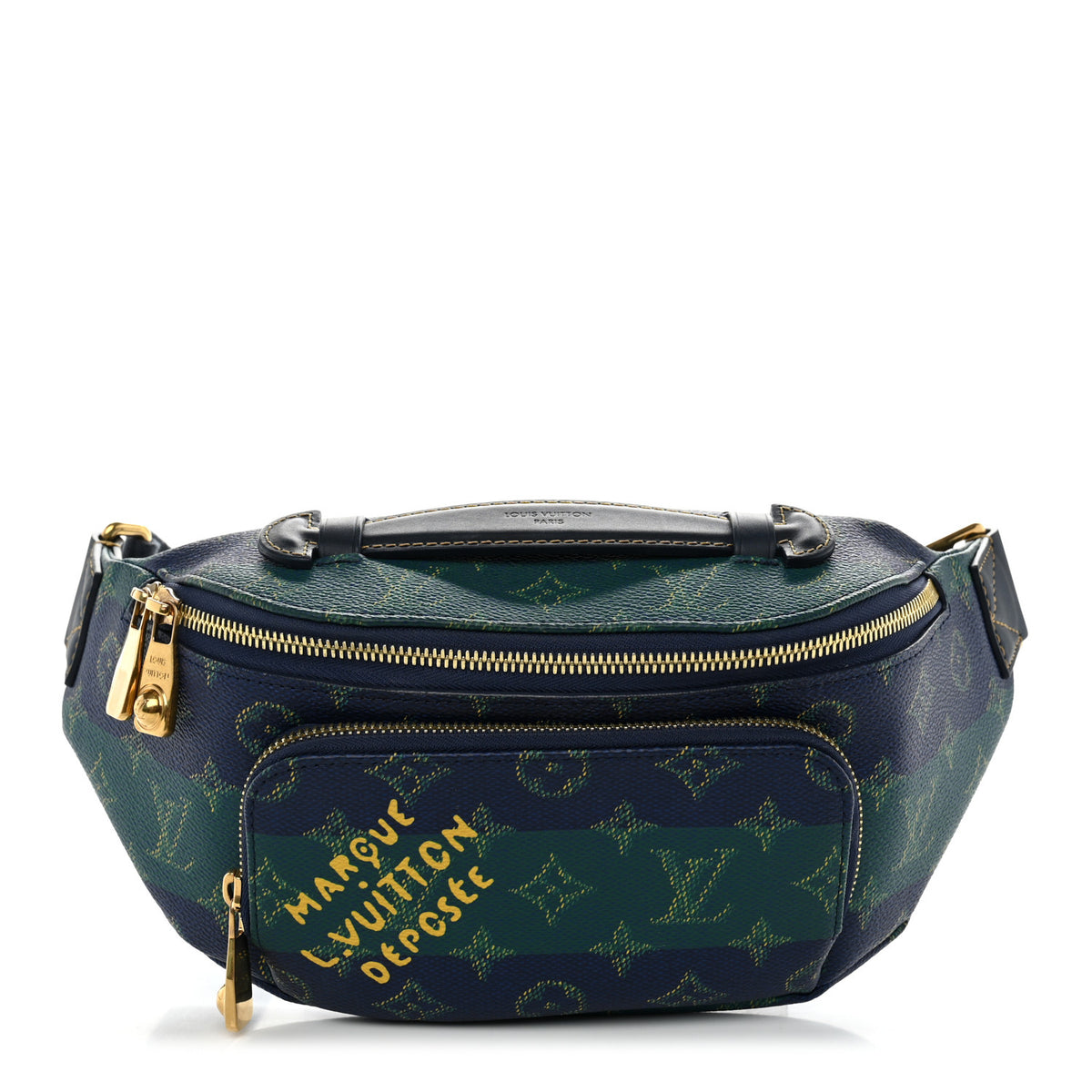 Louis Vuitton Monogram Heritage Rush Bumbag Blue Stripes 1 of 10