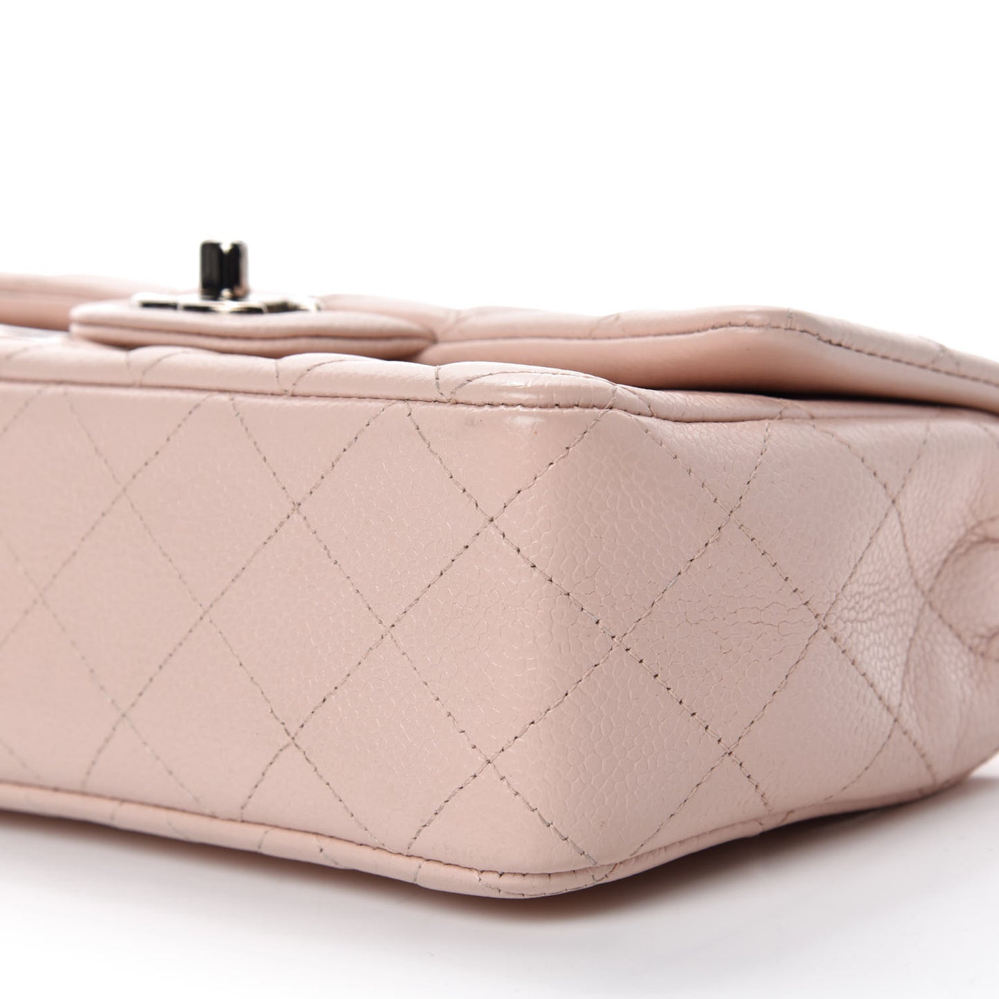 Caviar Quilted Mini Rectangular Flap Light Pink