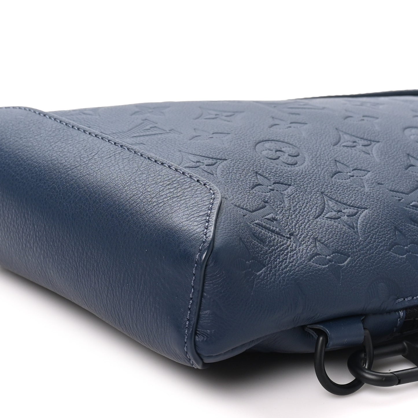 Calfskin Shadow Monogram Duo Slingbag Navy