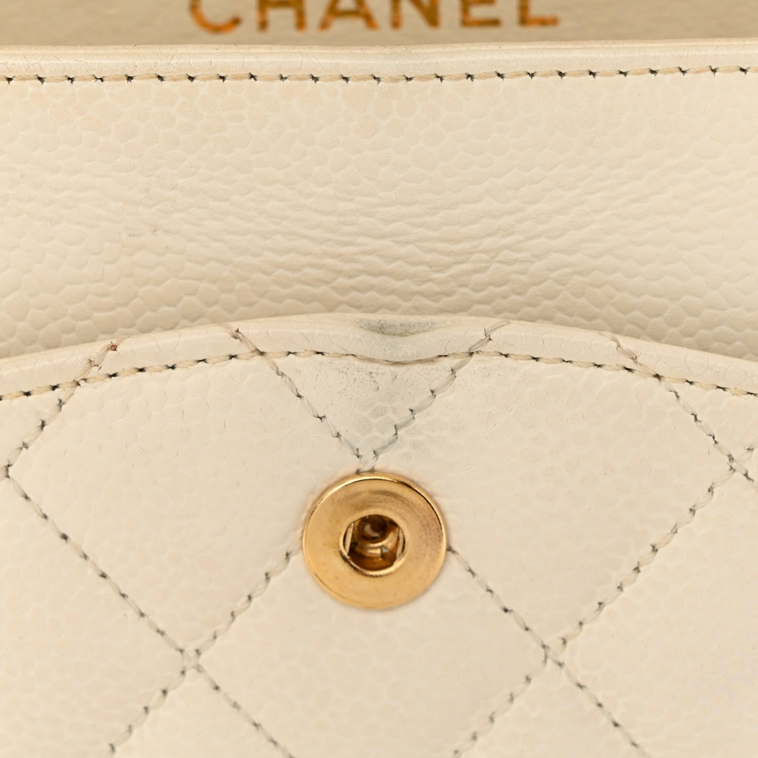 Chanel Caviar Quilted Medium Double Flap White 13 of 15