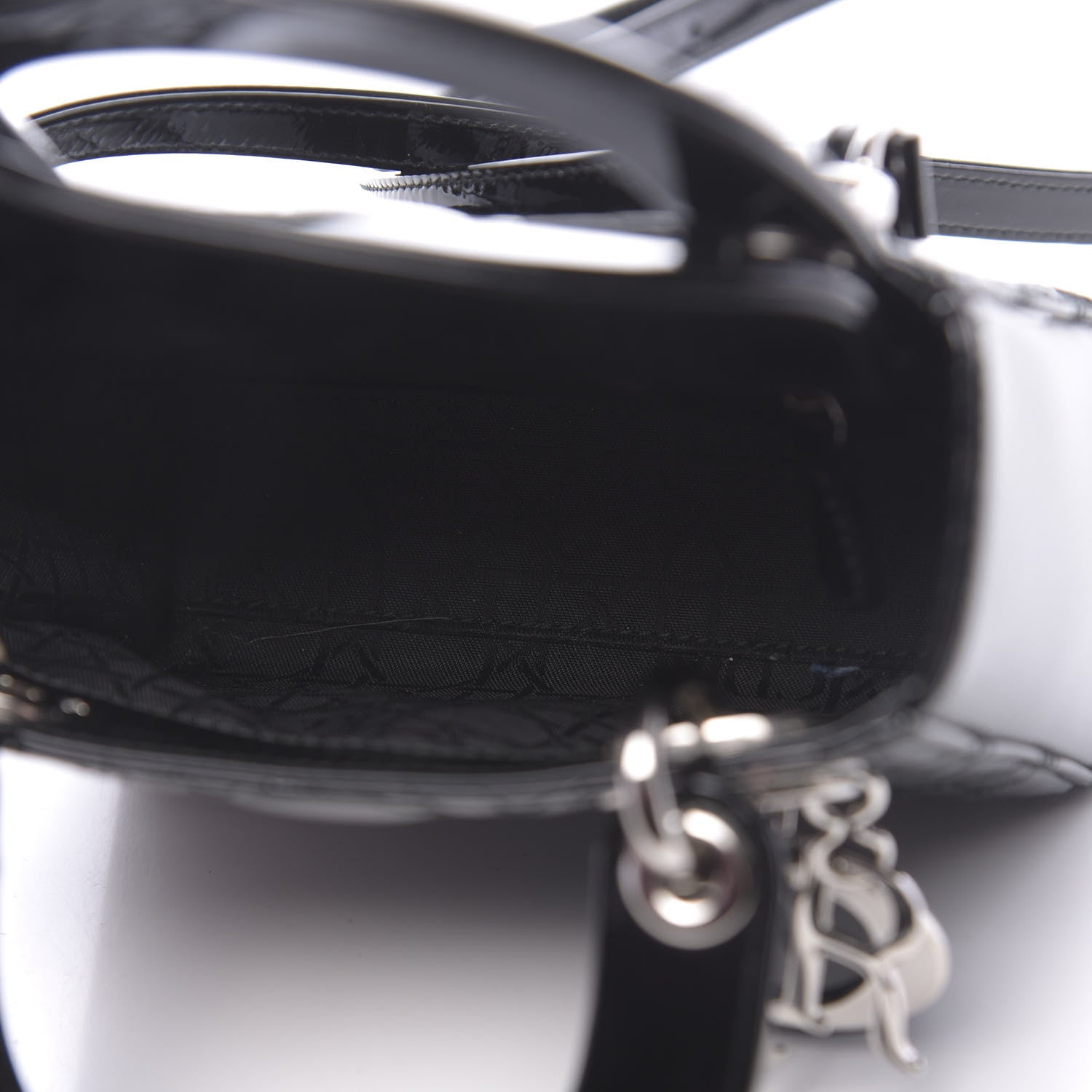 Christian Dior Patent Cannage Mini Lady Dior Black 5 of 11