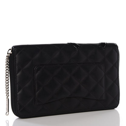 Chanel Calfskin Quilted Cambon Zip Around Organizer Wallet Black 2 of 10